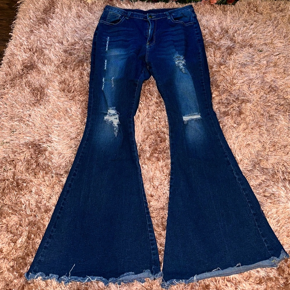 Wide Flare Leg Jeans